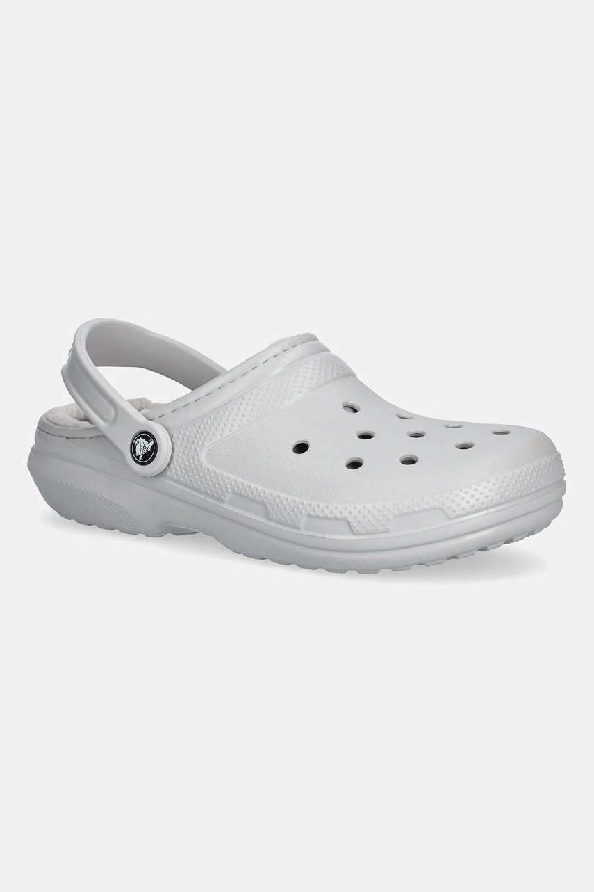 Crocs papuci de casă Classic Lined Clog culoarea gri, 203591