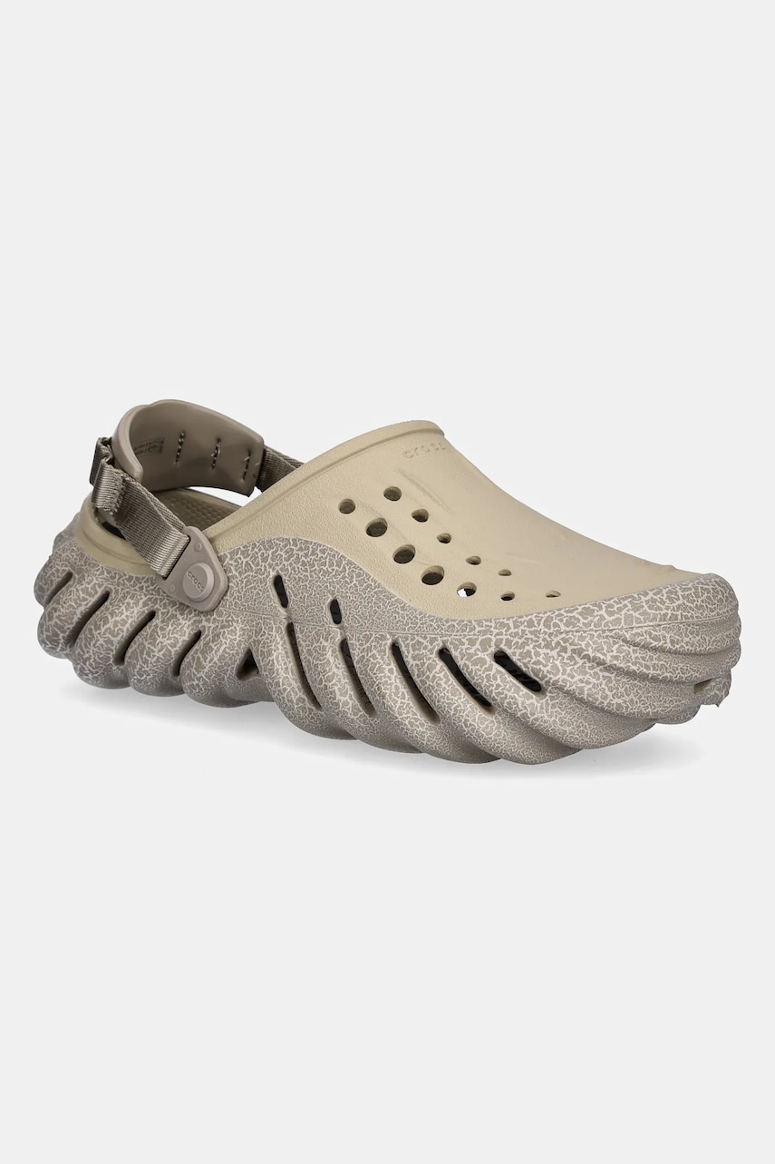 Crocs papuci Echo Crackle Clog culoarea bej, 211630