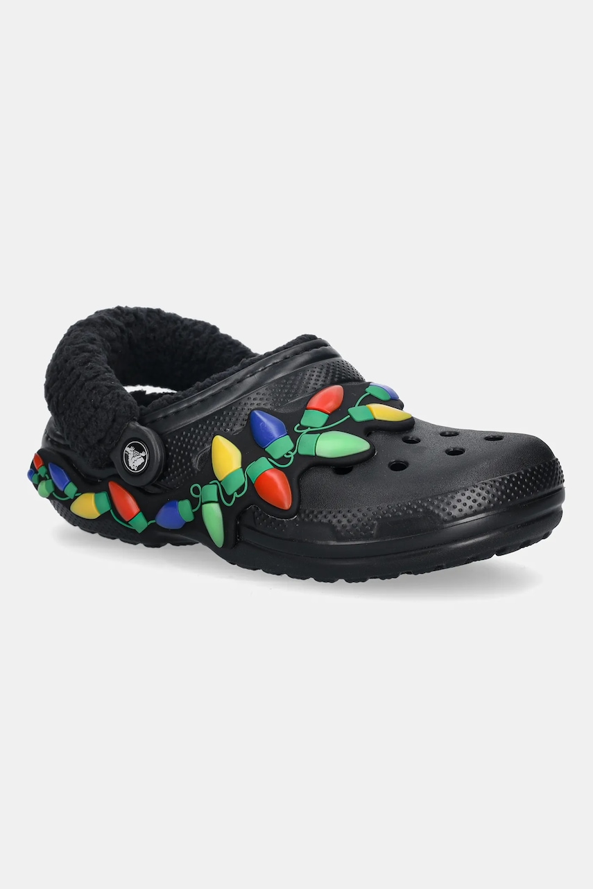Crocs papuci de casa Classic Lined Holiday Lights Clog