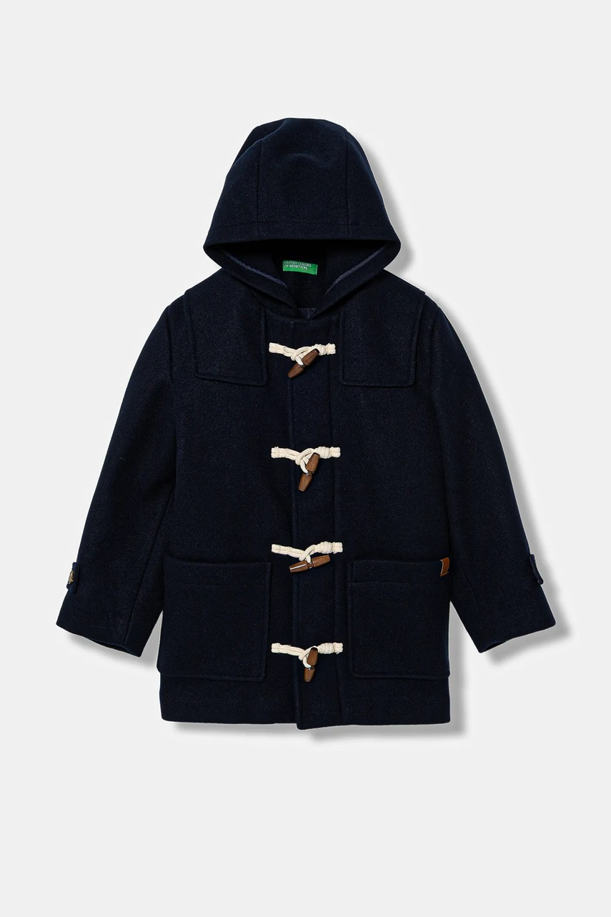 Levně Dětský kabát United Colors of Benetton tmavomodrá barva, 222VCN06F