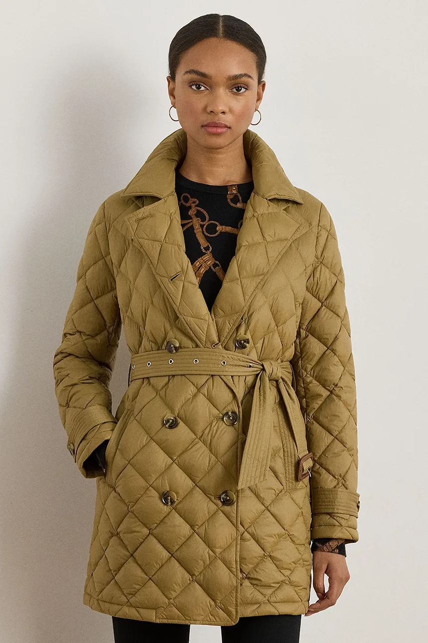 Levně Kabát Lauren Ralph Lauren hnědá barva, 297979514