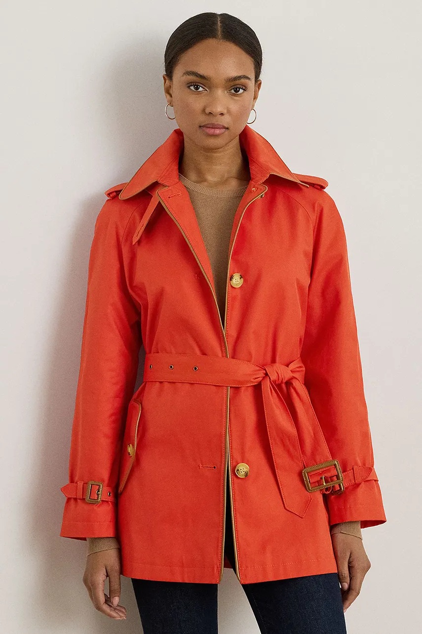 Levně Kabát Lauren Ralph Lauren oranžová barva, 297979525