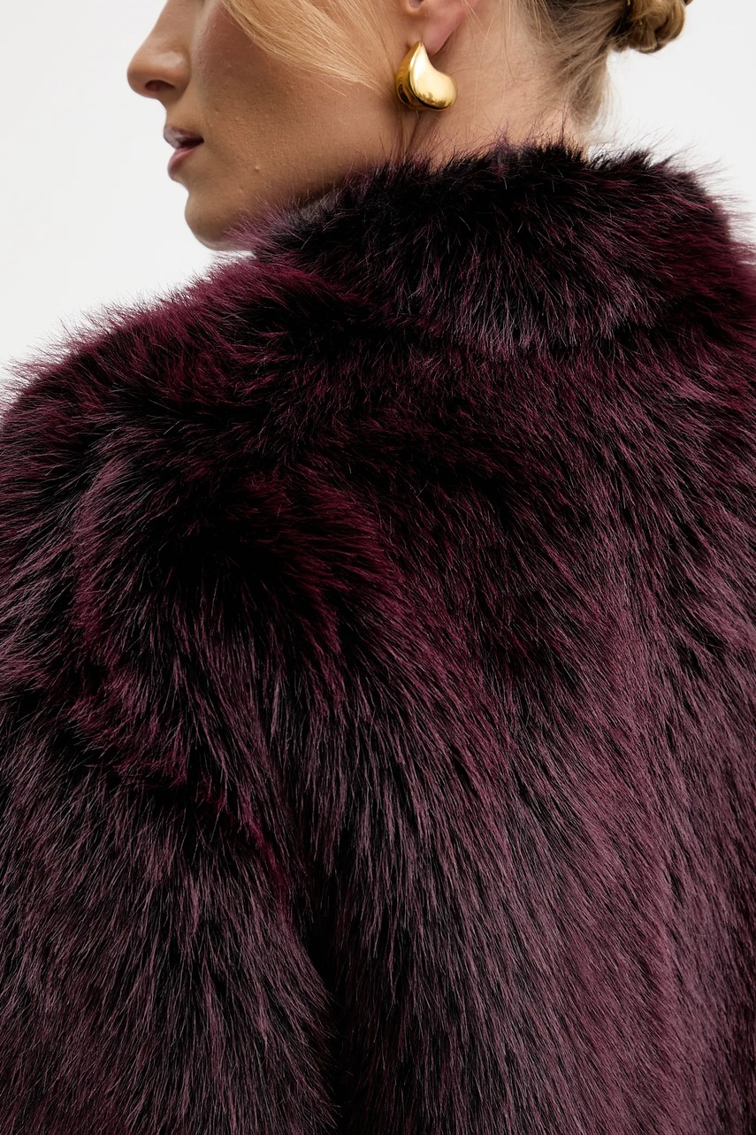 Παλτό Patrizia Pepe χρώμα: μπορντό, 8O0197 E072 φωτογραφία