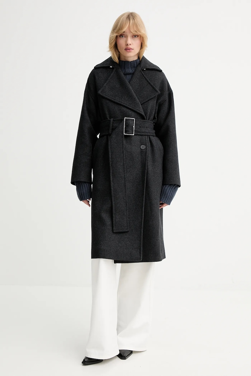IRO palton de lână culoarea gri, WP137MEALIA