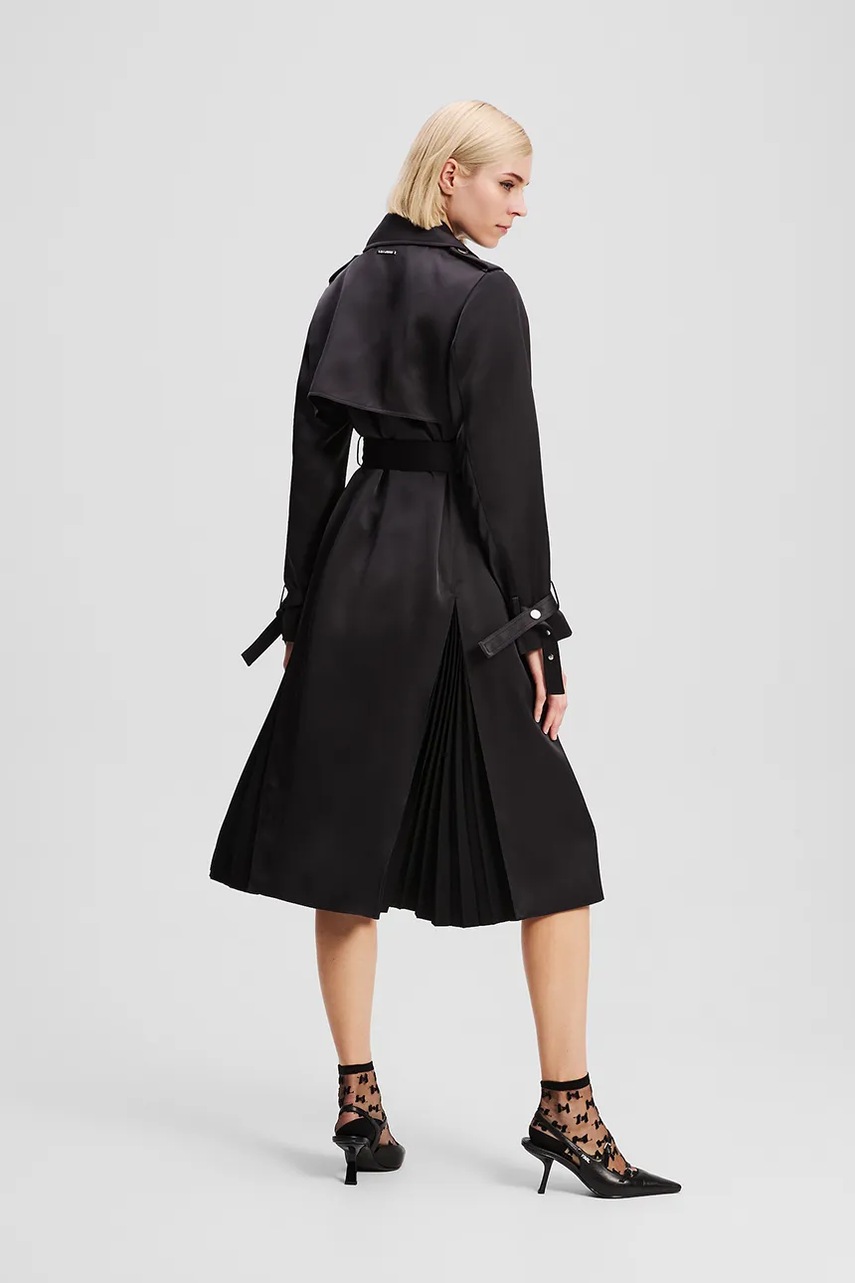 Тренч Karl Lagerfeld цвет чёрный демисезонная двубортный A3W15011