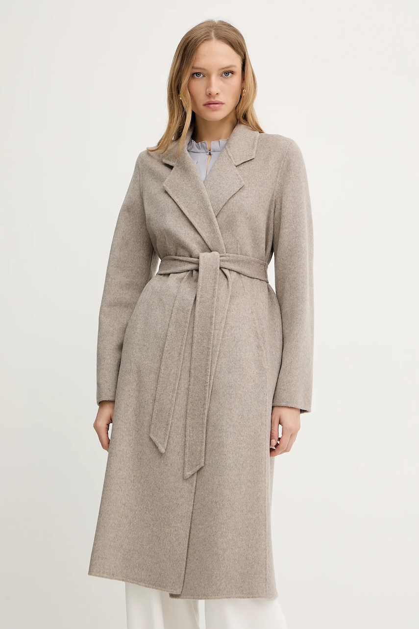 BOSS palton de lână Cotaz_DF culoarea maro, de tranzitie, desfacut, 50541513