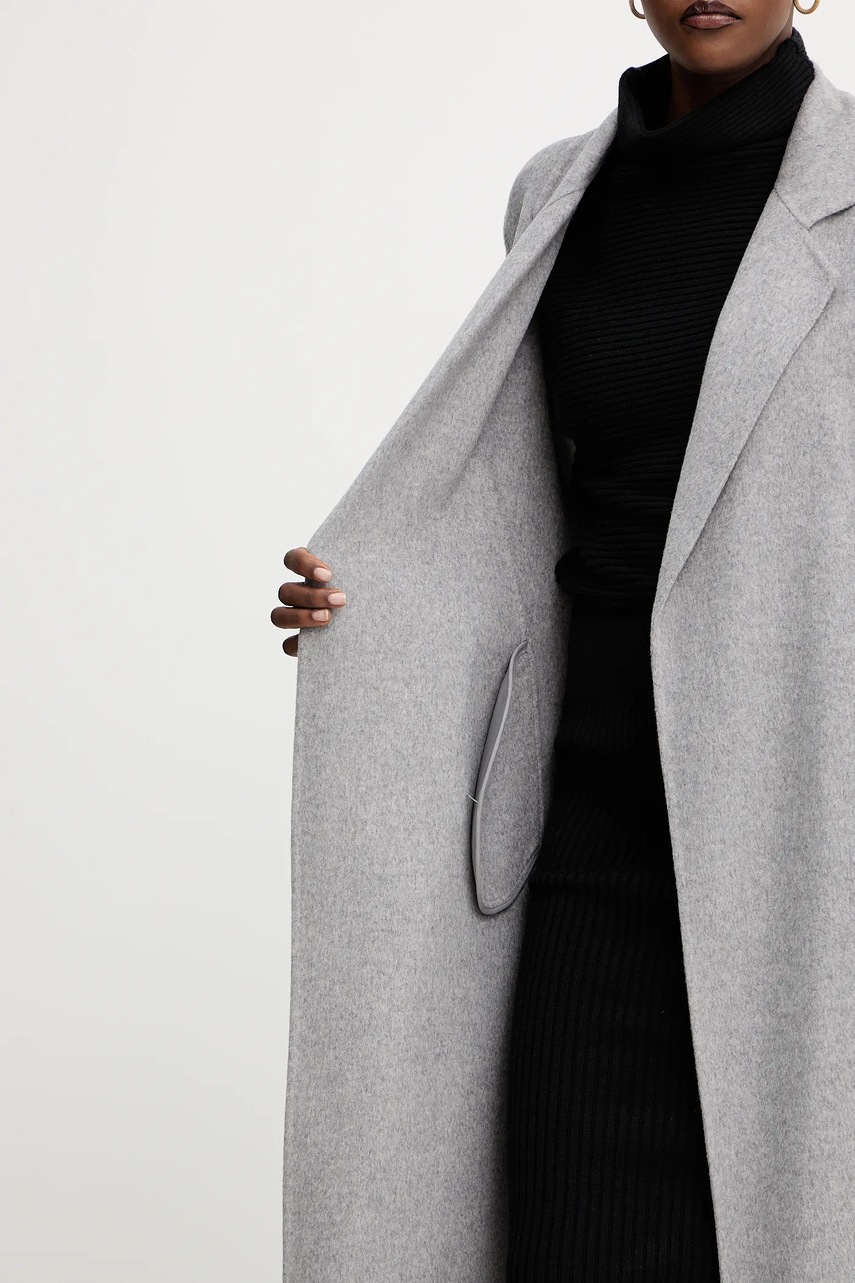 Μάλλινο παλτό BOSS χρώμα: γκρι, 50541513 φωτογραφία