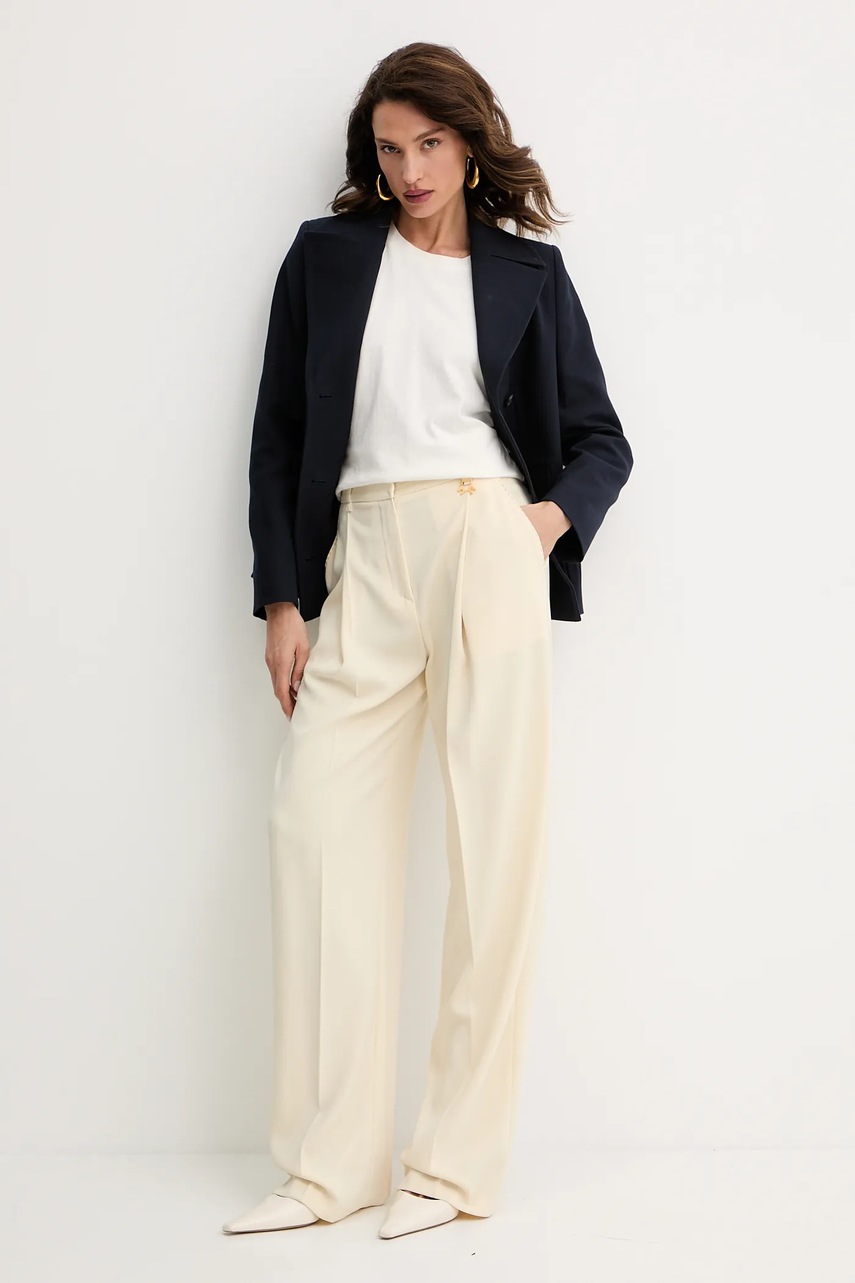 Хлопковое пальто BOSS цвет синий переходное двубортное 50541523