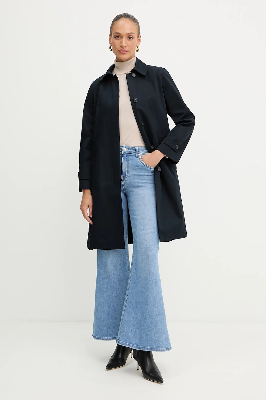 BOSS palton culoarea bleumarin, de tranzitie, 50543189