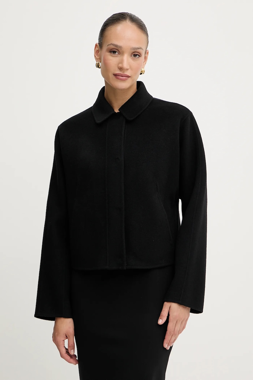 BOSS geacă de lână culoarea negru, de tranziție, 50546091