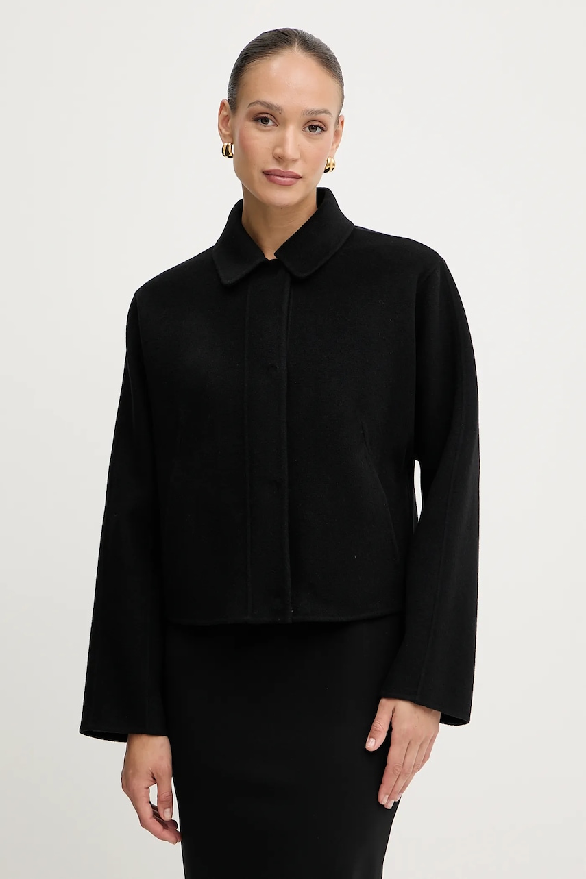 BOSS geacă de lână culoarea negru, de tranziție, 50546091