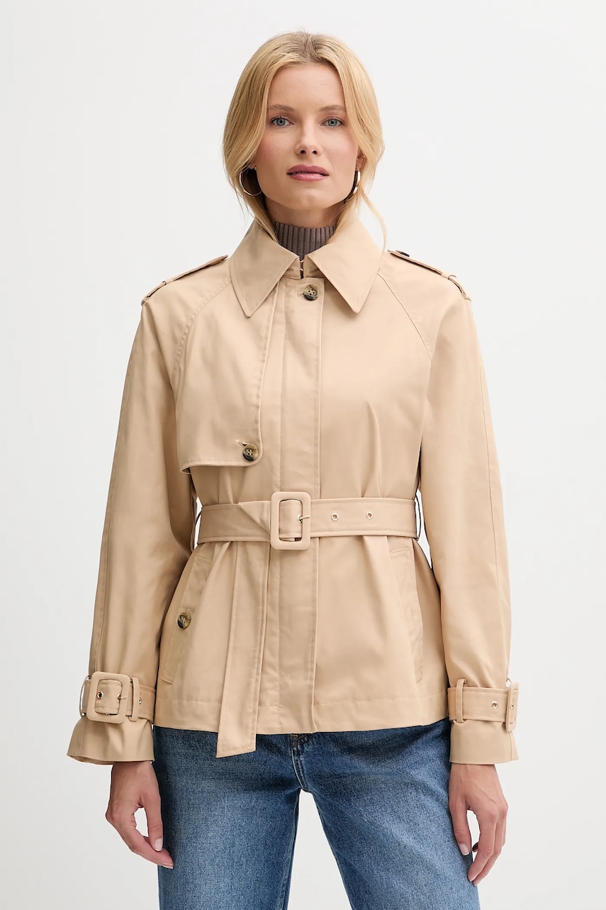 Bunda Guess RAPHAELLE dámská, béžová barva, přechodná, W5YL01 WHDF1