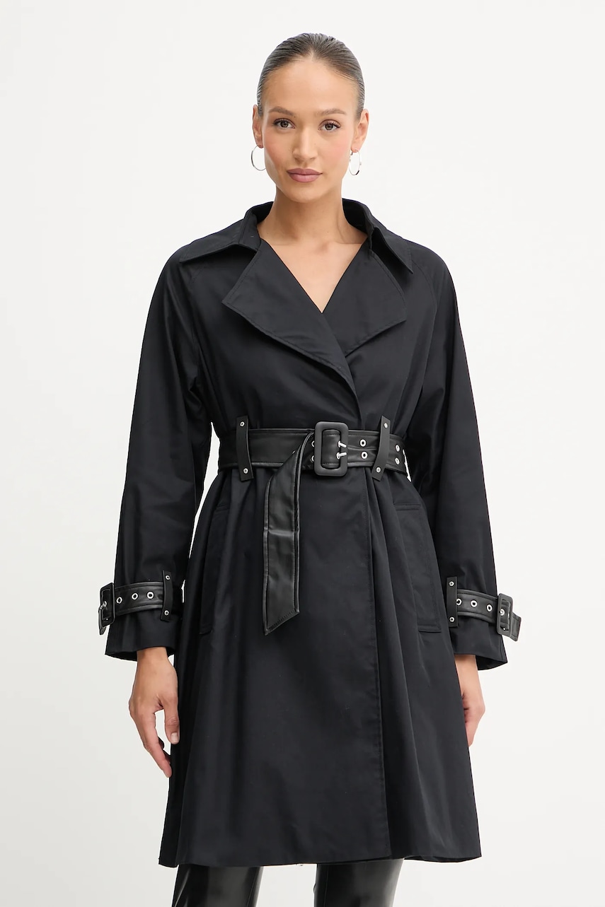 Trench kabát Guess RAPHAELLE černá barva, W5YL02 WHDF1