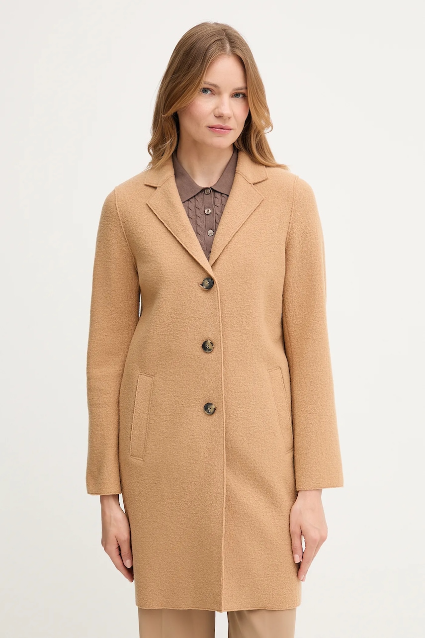 OUI palton de lână culoarea maro, 79918 OUI palton de lână culoarea maro, 79918