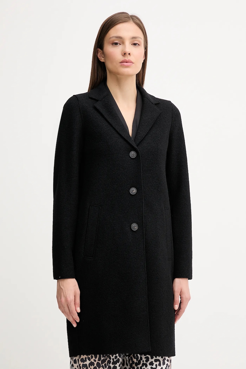 OUI palton de lână culoarea negru, 79918