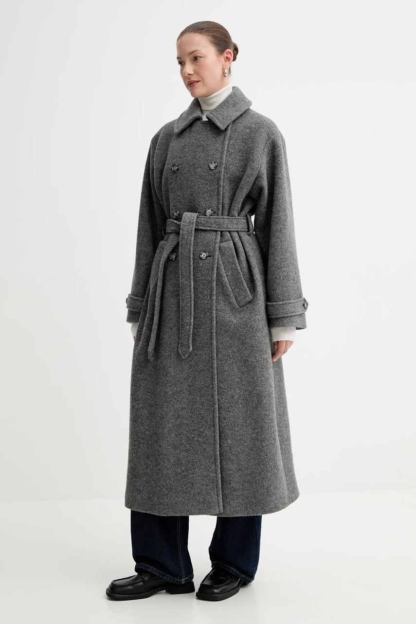 Шерстяное пальто A.P.C. manteau lea цвет серый  WVBEH.F01557