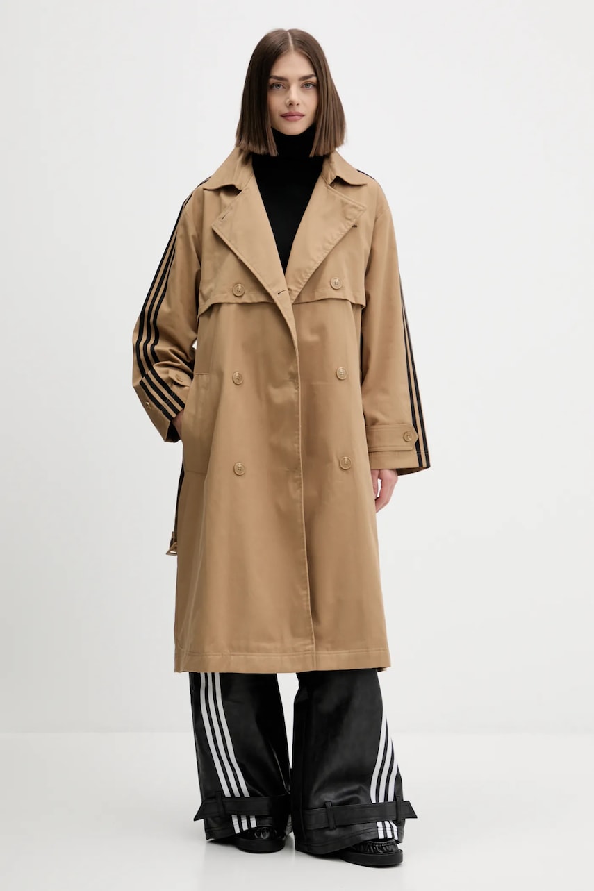 Тренч adidas Originals Tcoat Twill цвет зелёный JW2663 Тренч adidas Originals Tcoat Twill цвет зелёный JW2663