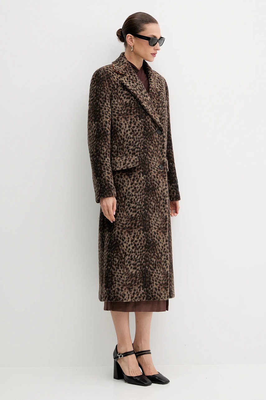 Пальто с шерстью MSGM цвет коричневый 3941MDC03Y.257609 Пальто с шерстью MSGM цвет коричневый 3941MDC03Y.257609
