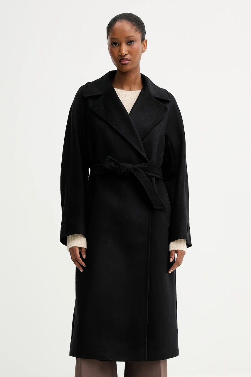 Weekend Max Mara palton de lână RESINA culoarea negru, de tranziție, oversize, 2525016031600
