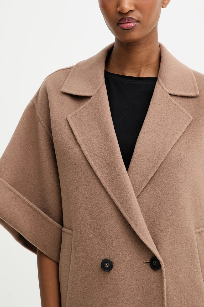 Μάλλινο παλτό Weekend Max Mara PERA χρώμα: καφέ, 2525086021600 φωτογραφία