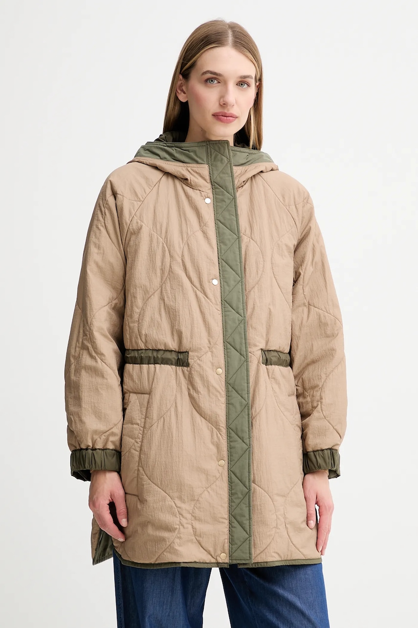 Weekend Max Mara geacă cu două fețe ALCAMO culoarea verde, de tranziție, oversize, 2525496011600