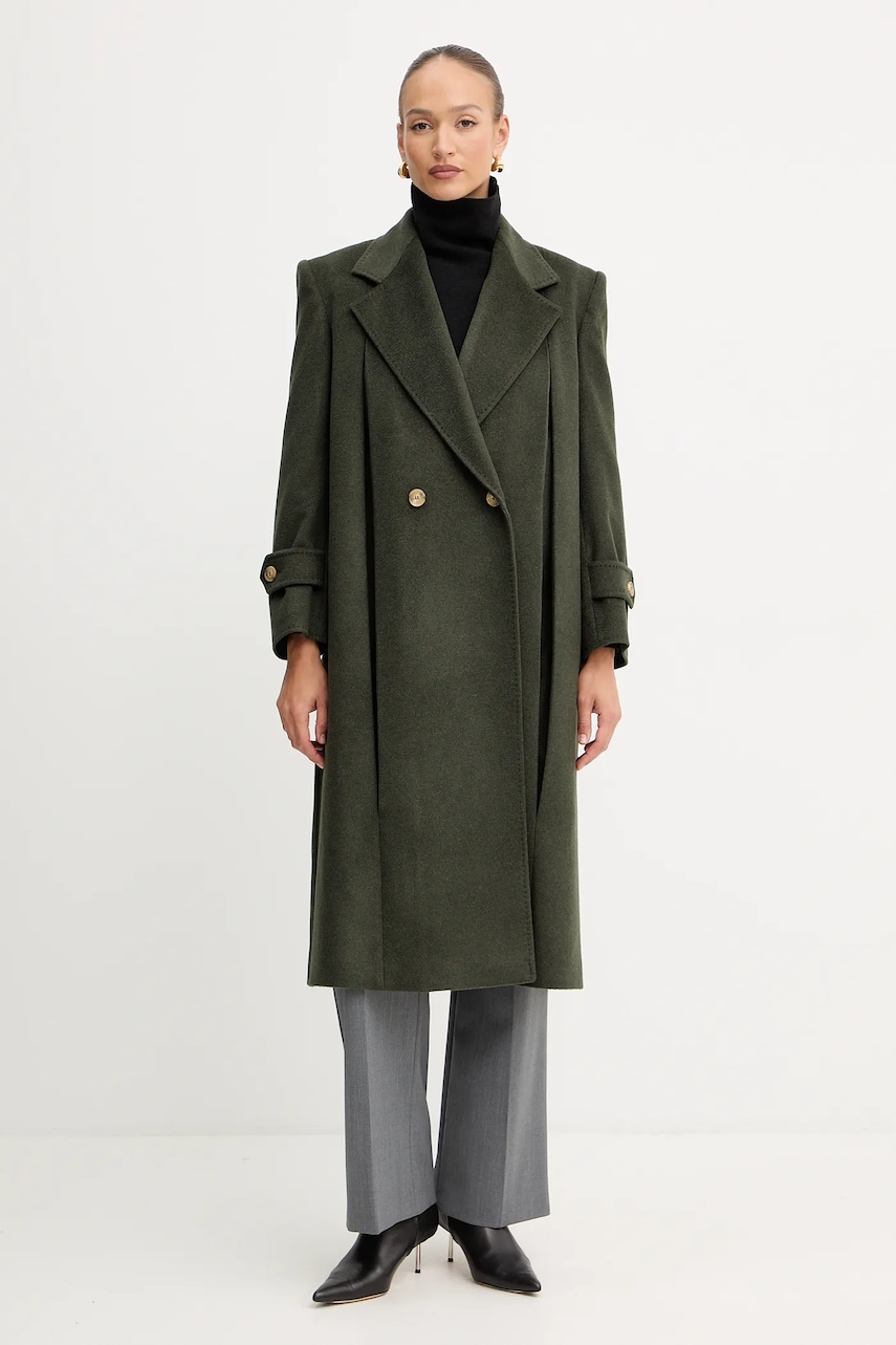Weekend Max Mara palton de lână SMALTO culoarea verde, 2525016026600