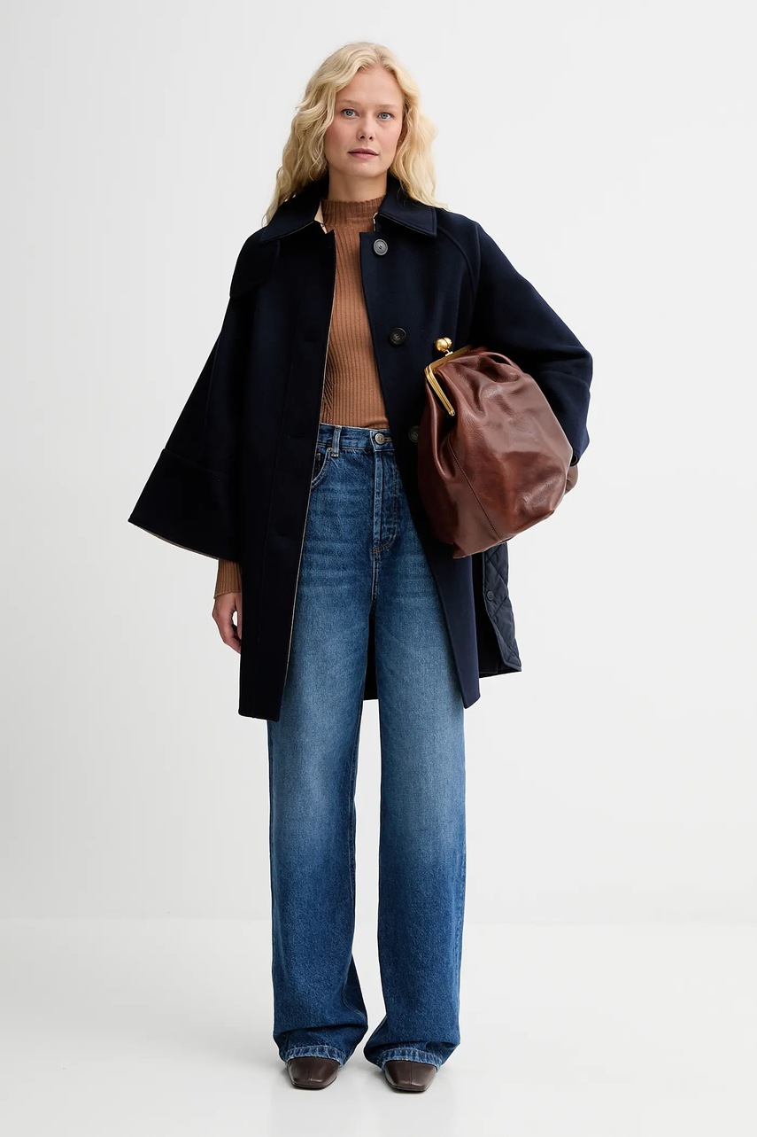 Пальто с добавлением шерсти Weekend Max Mara RUFO цвет синий  2525496012600