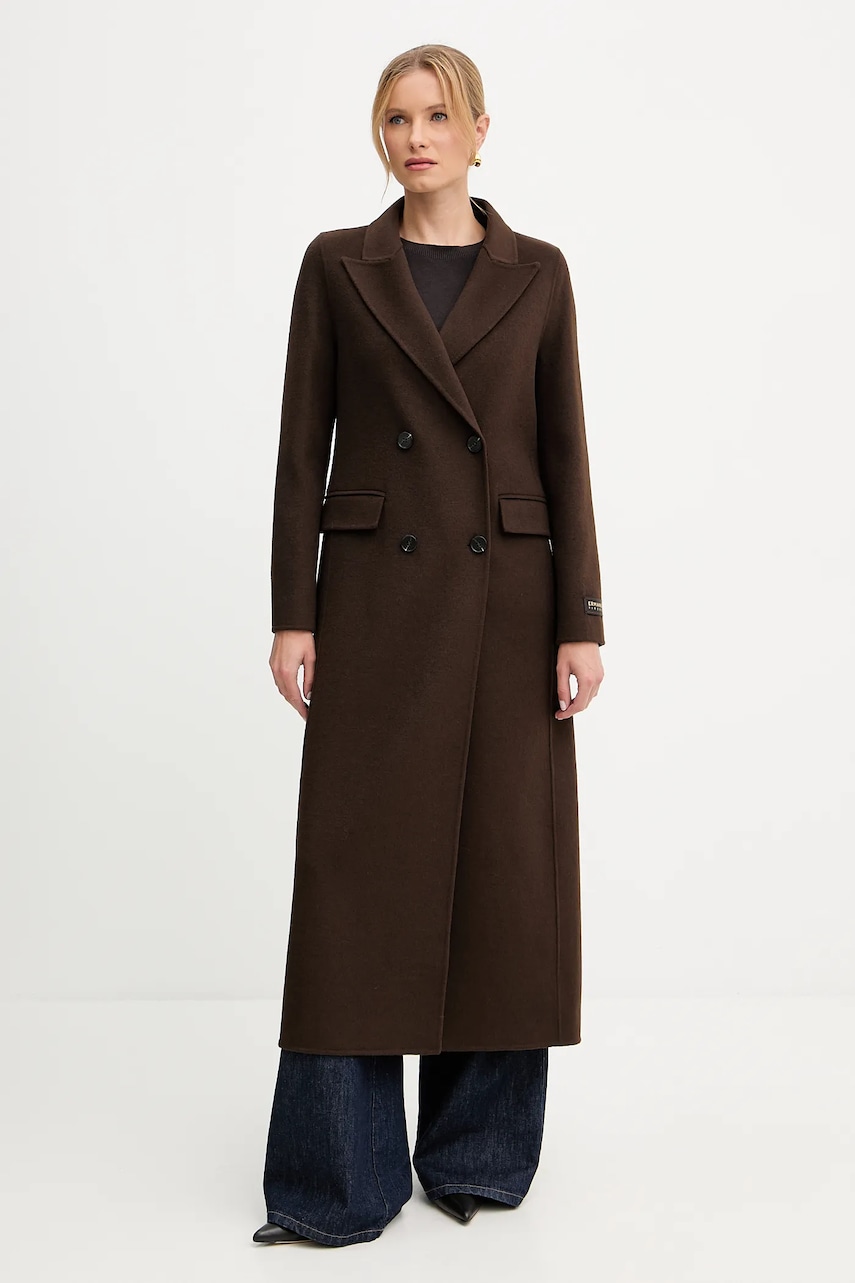 Ermanno Scervino palton de lana culoarea maro, 57TD056EY1