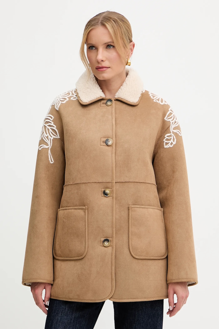 Ermanno Scervino palton culoarea bej, 57TD062E5A