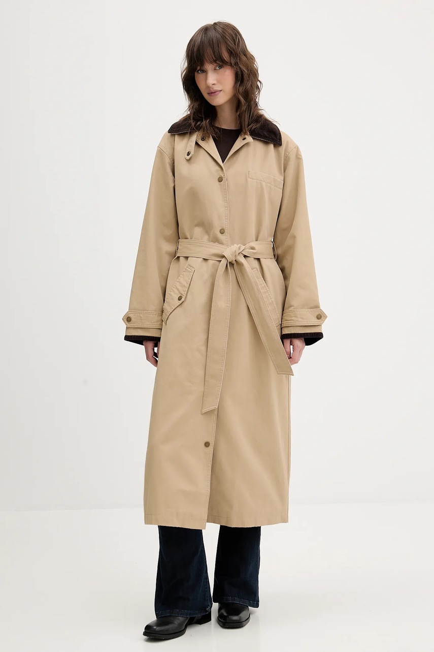 Abercrombie & Fitch palton culoarea bej, KI144-5303-415