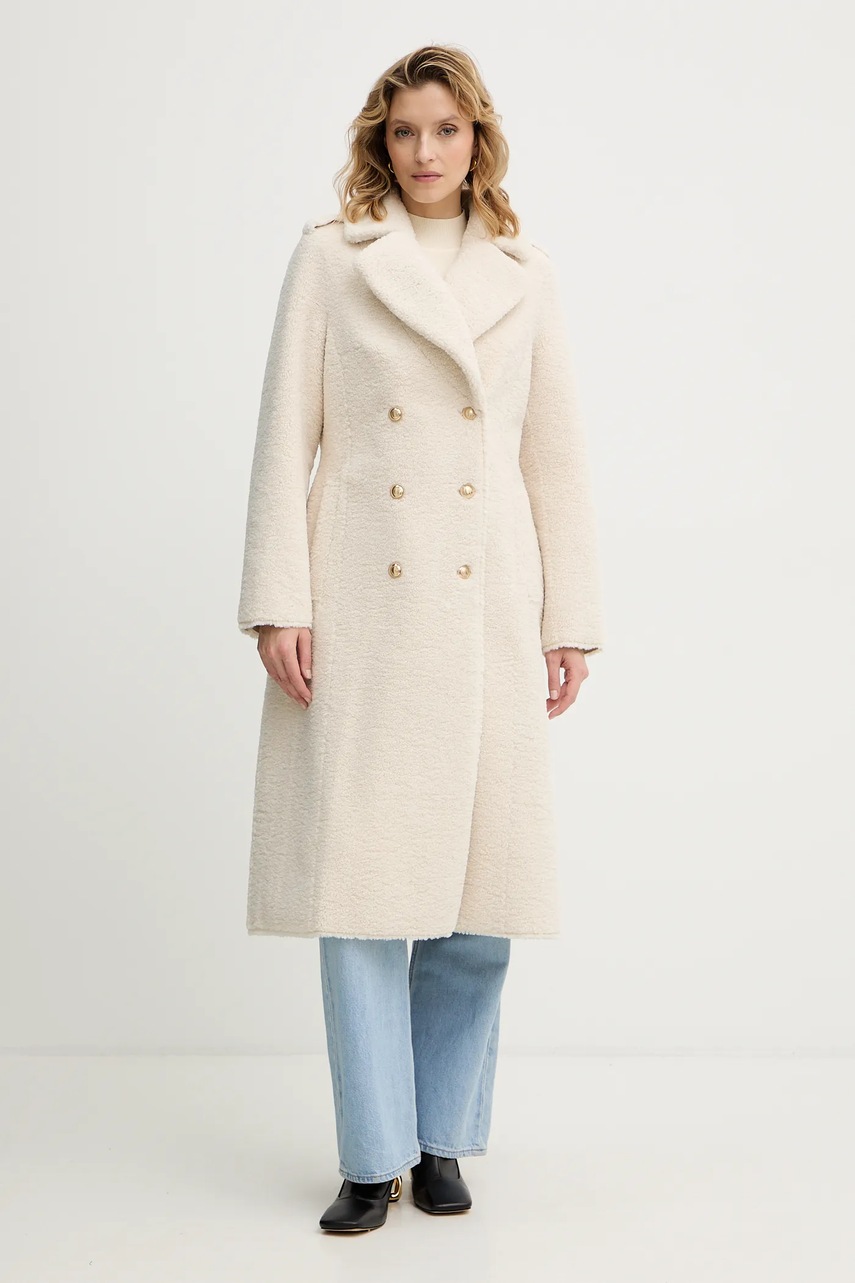 Kabát Guess LAILA béžová barva, W5BL62 W4190