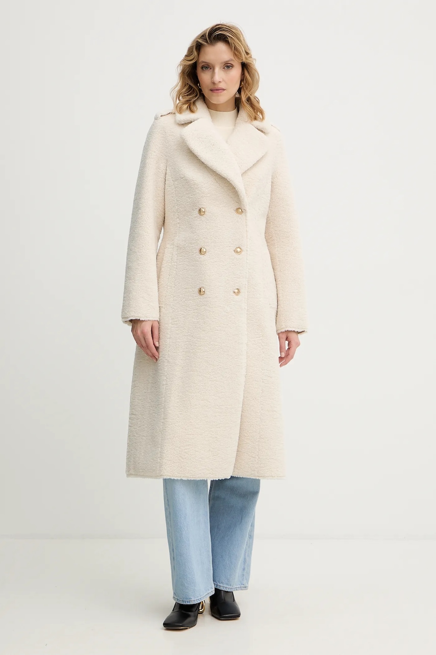 Kabát Guess LAILA béžová barva, W5BL62 W4190