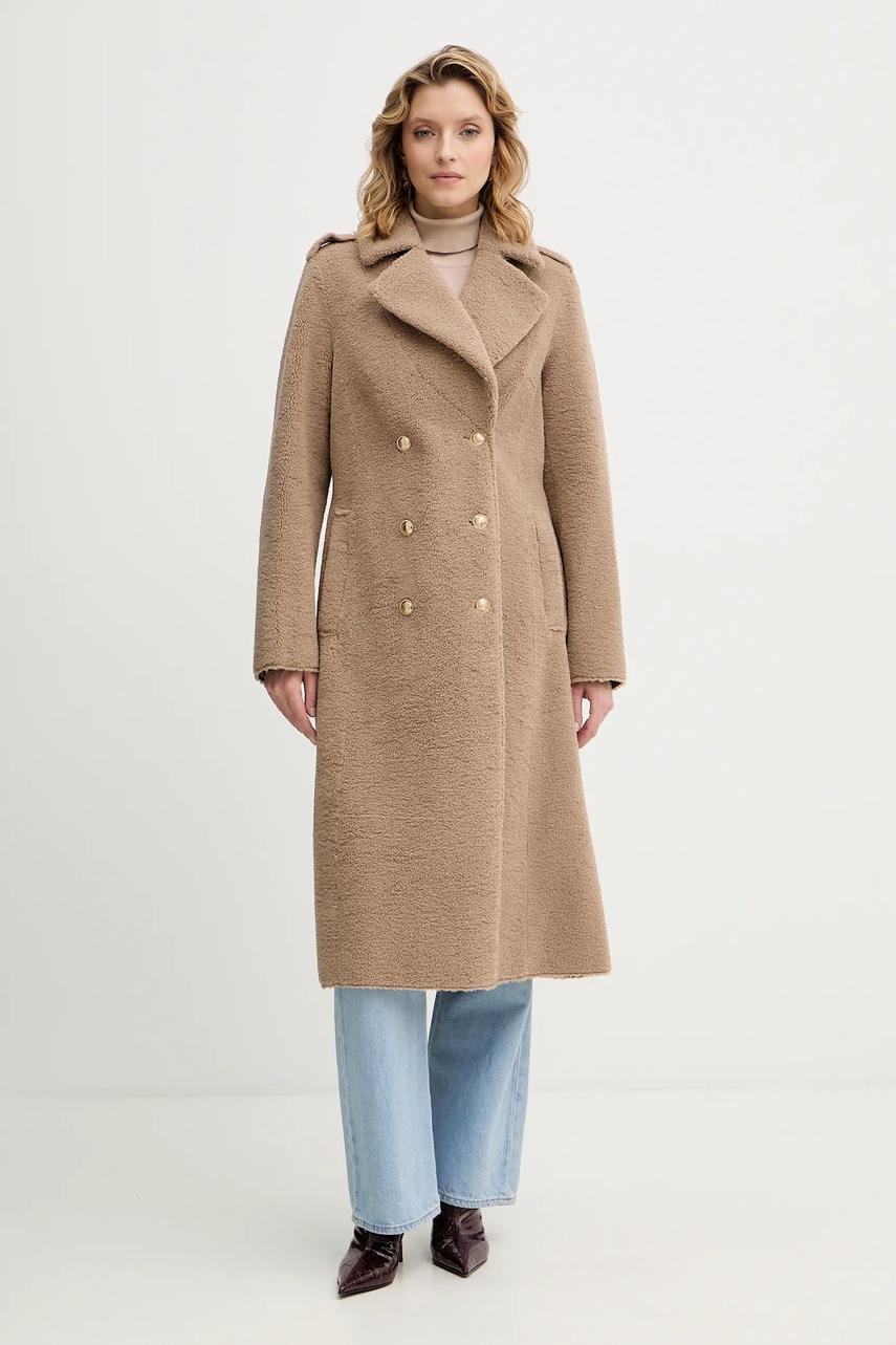 Kabát Guess LAILA béžová barva, W5BL62 W4190