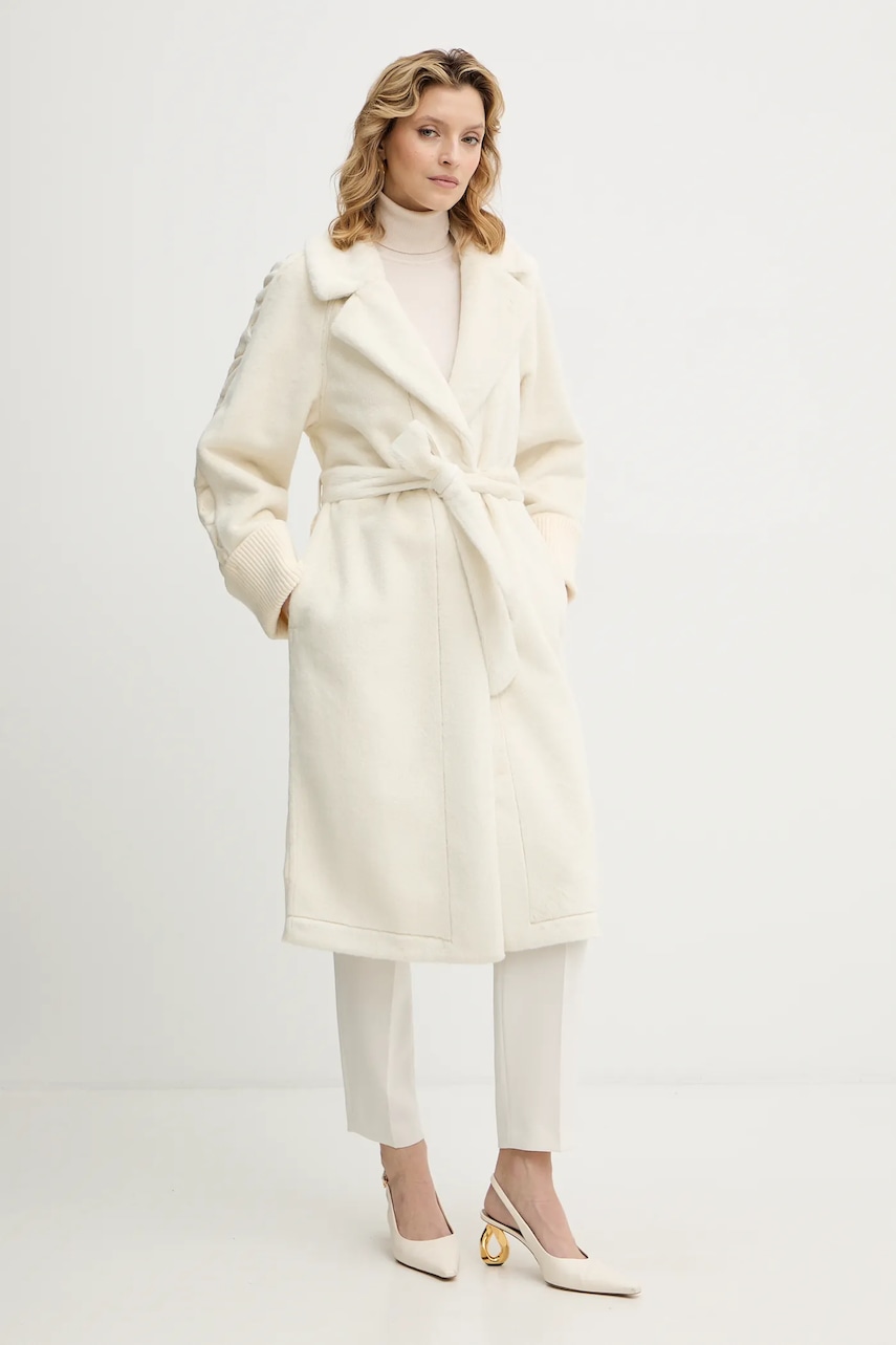 Kabát Guess LUCREZIA béžová barva, W5BL63 W4200