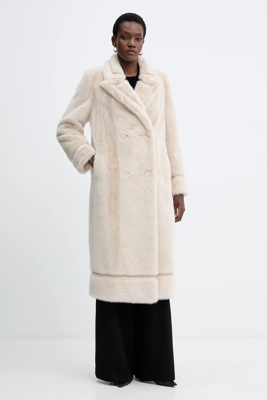 Levně Kabát Twinset béžová barva, 252TT2152