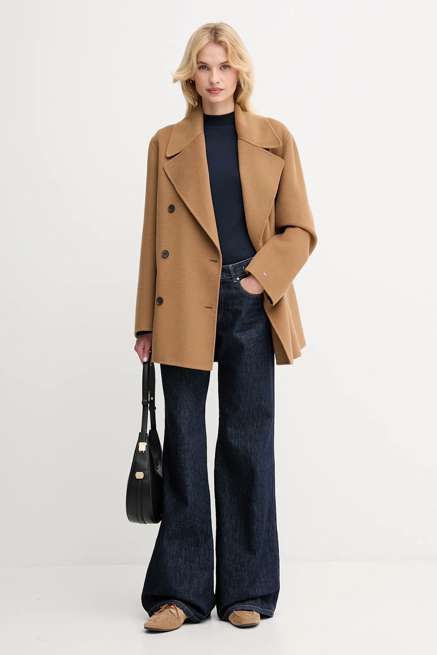 Пальто с шерстью Tommy Hilfiger цвет коричневый  WW0WW47479