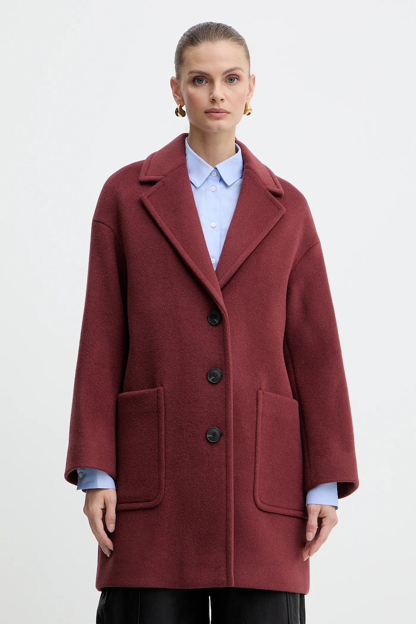 MAX&Co. haină cu lână culoarea bordo, 2526016023200