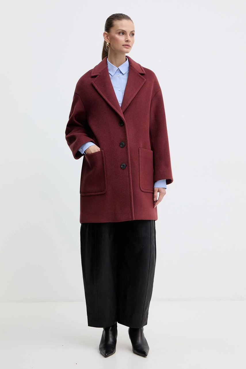 Пальто с добавлением шерсти MAX&Co. цвет бордовый  2526016023200