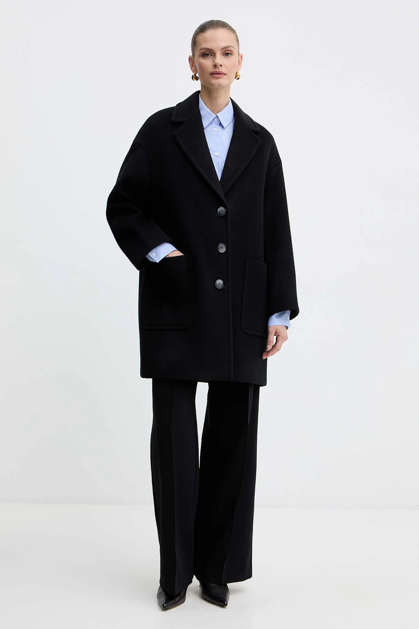 Пальто с добавлением шерсти MAX&Co. цвет чёрный  2526016023200