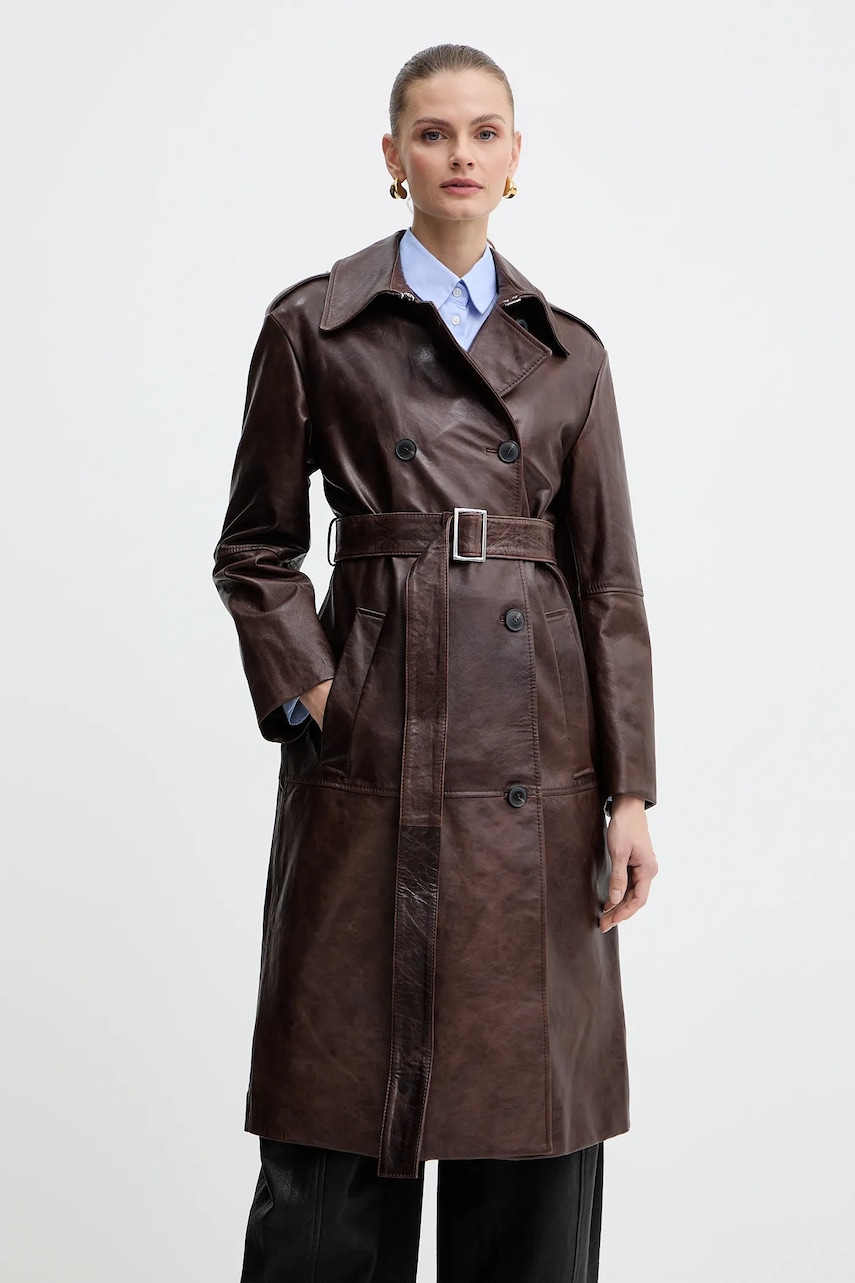 MAX&Co. palton de piele culoarea maro, 2526476013200