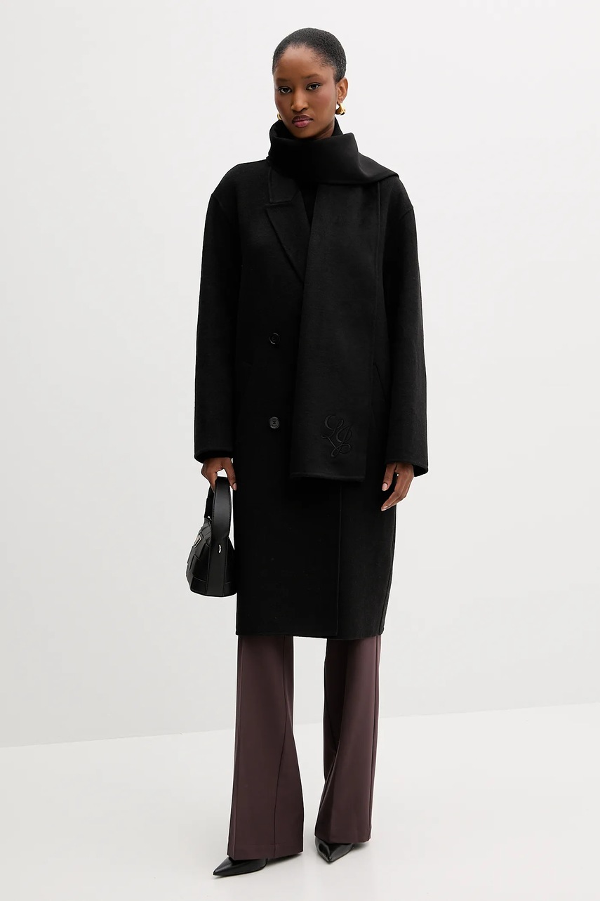 Пальто с шерстью Liu Jo цвет чёрный  MF5025 T4627