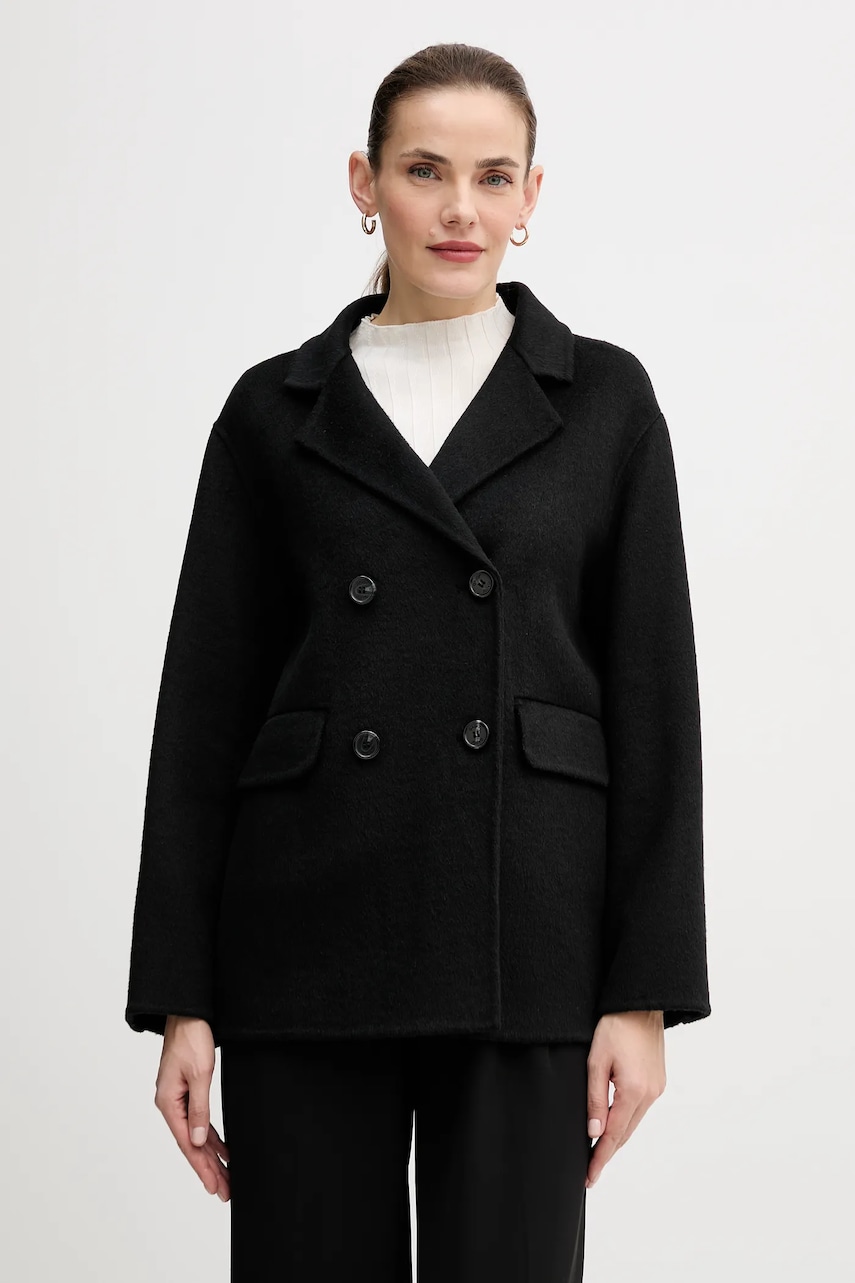 Gaudi haină cu lână culoarea negru, 521FD35011