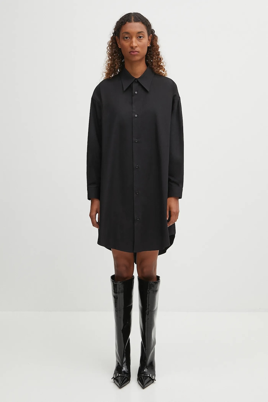 MM6 Maison Margiela palton de lână culoarea negru, S52AA0192.M35469.900