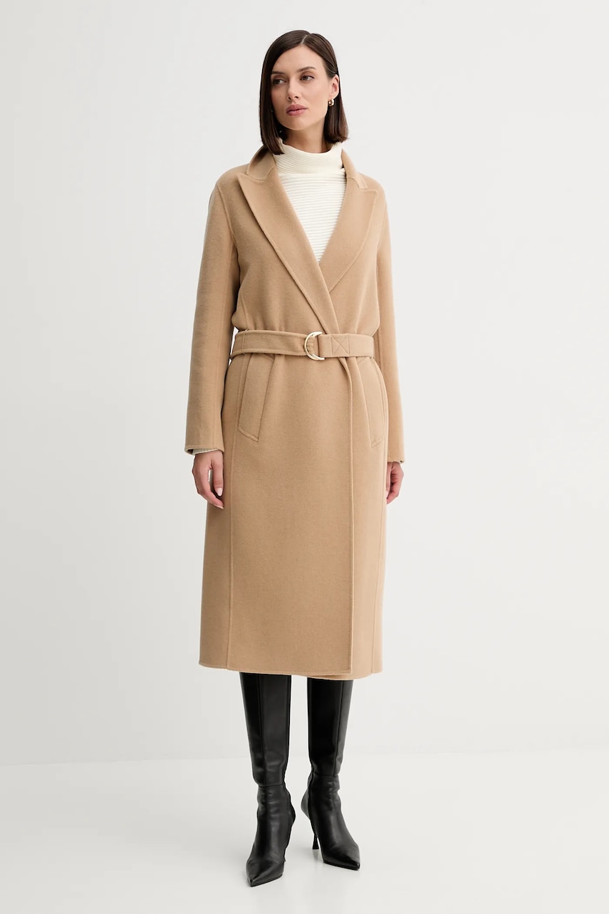Marella palton de lână culoarea bej, 2523016011200