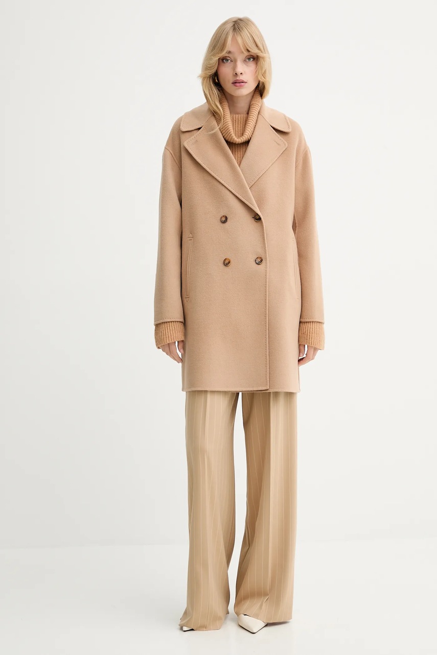 Шерстяное пальто Marella цвет коричневый  2523016031200