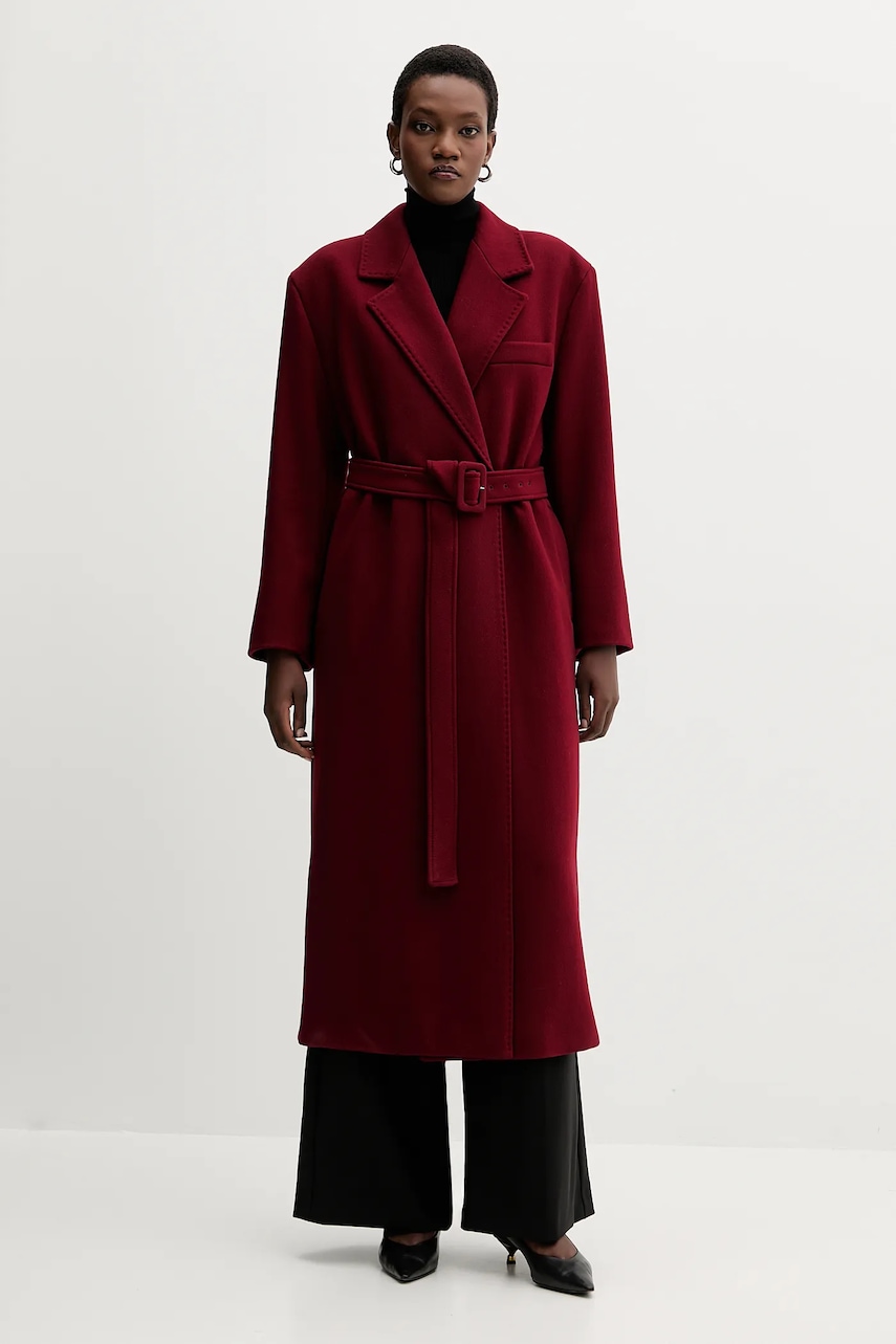 Marella palton de lână culoarea bordo, 2523016082200