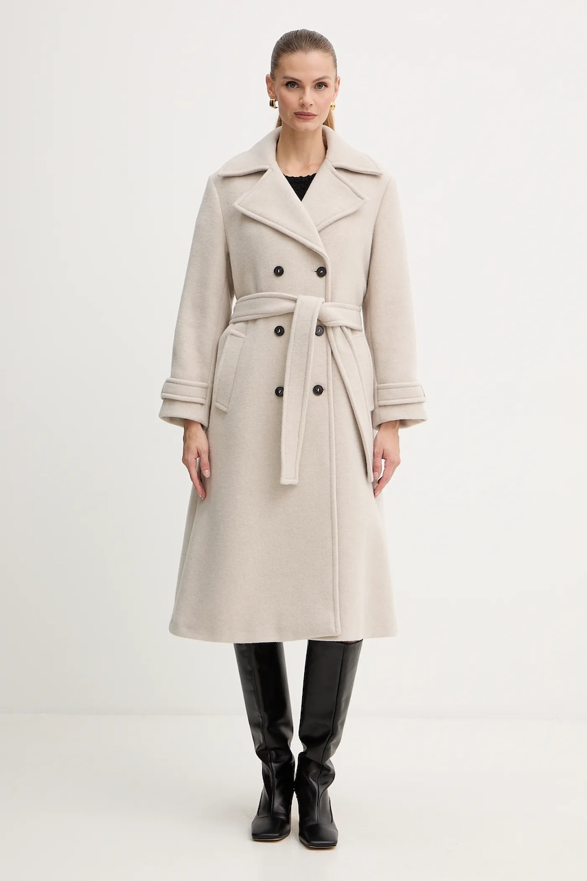 Marella haină cu lână culoarea bej, 2523016112200