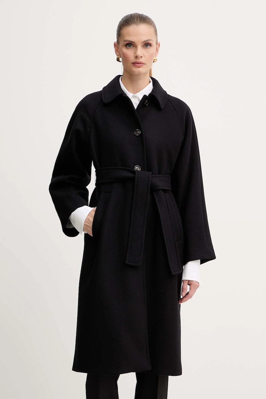 Marella haină cu lână Emme by Marella culoarea negru, 2525016012200