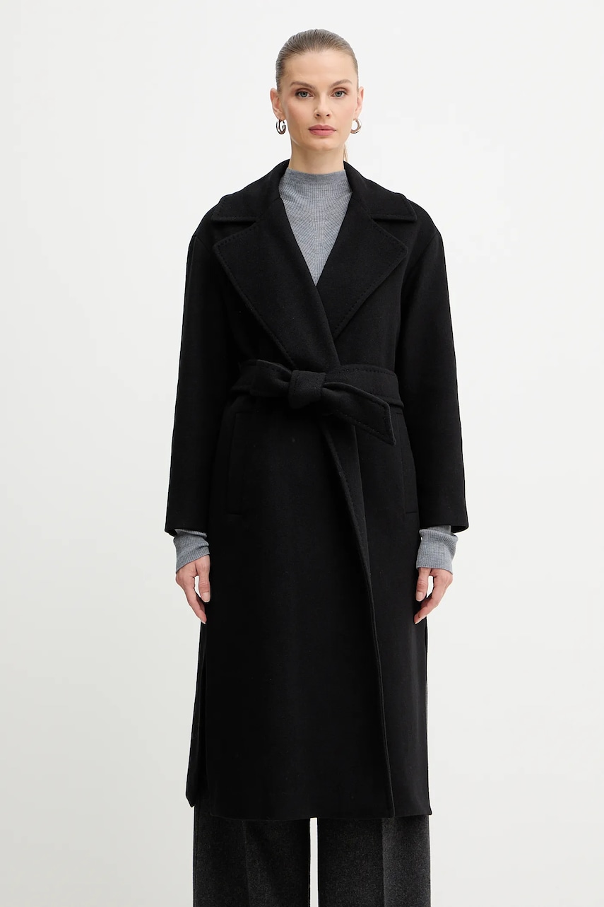 Marella haină cu lână Emme by Marella culoarea negru, 2525016032200
