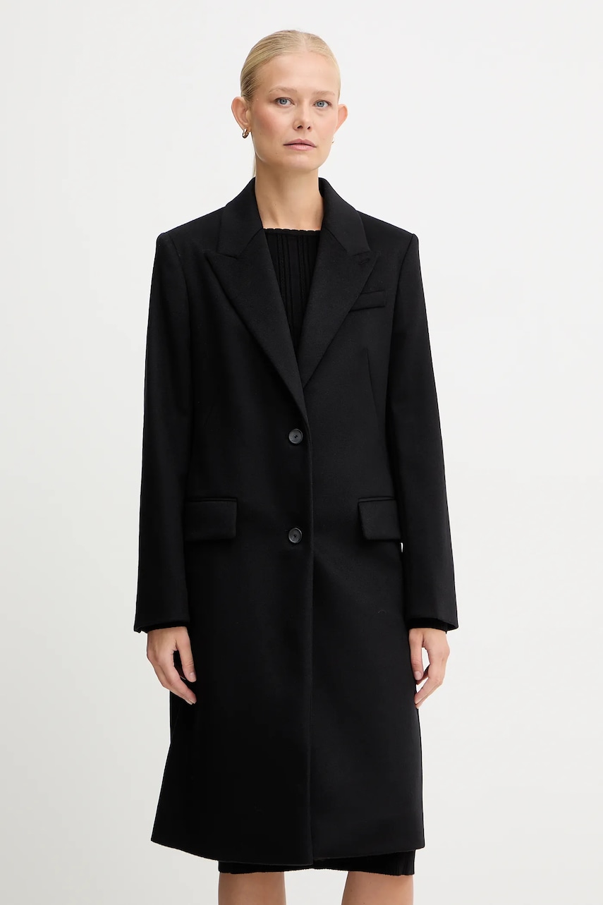 BOSS palton de lână culoarea negru, 50548371